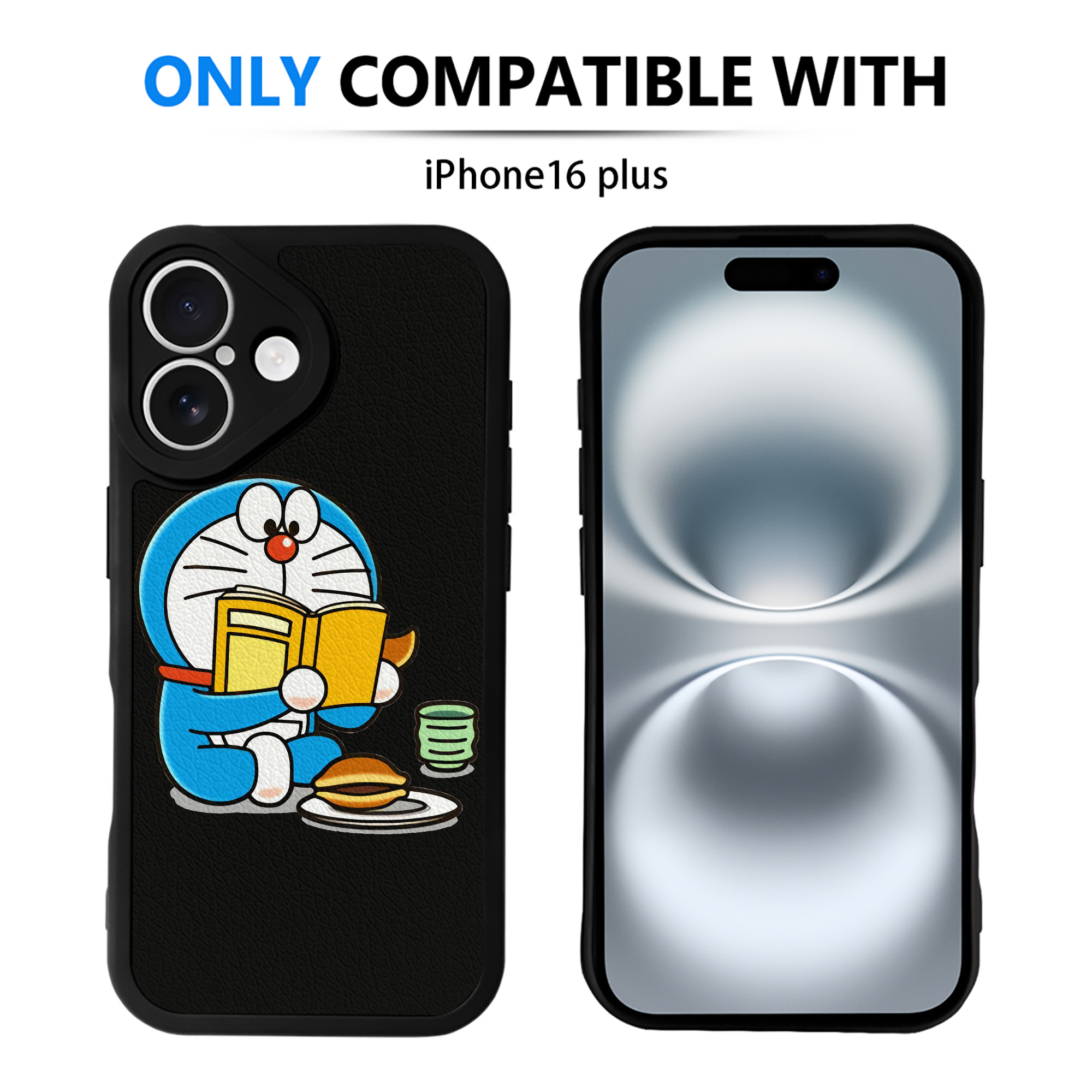 （画像用） ドラえもん Doraemon 【iPhone 16シリーズ対応】シリコンスマホケース（レザー調） 材質：シリコン